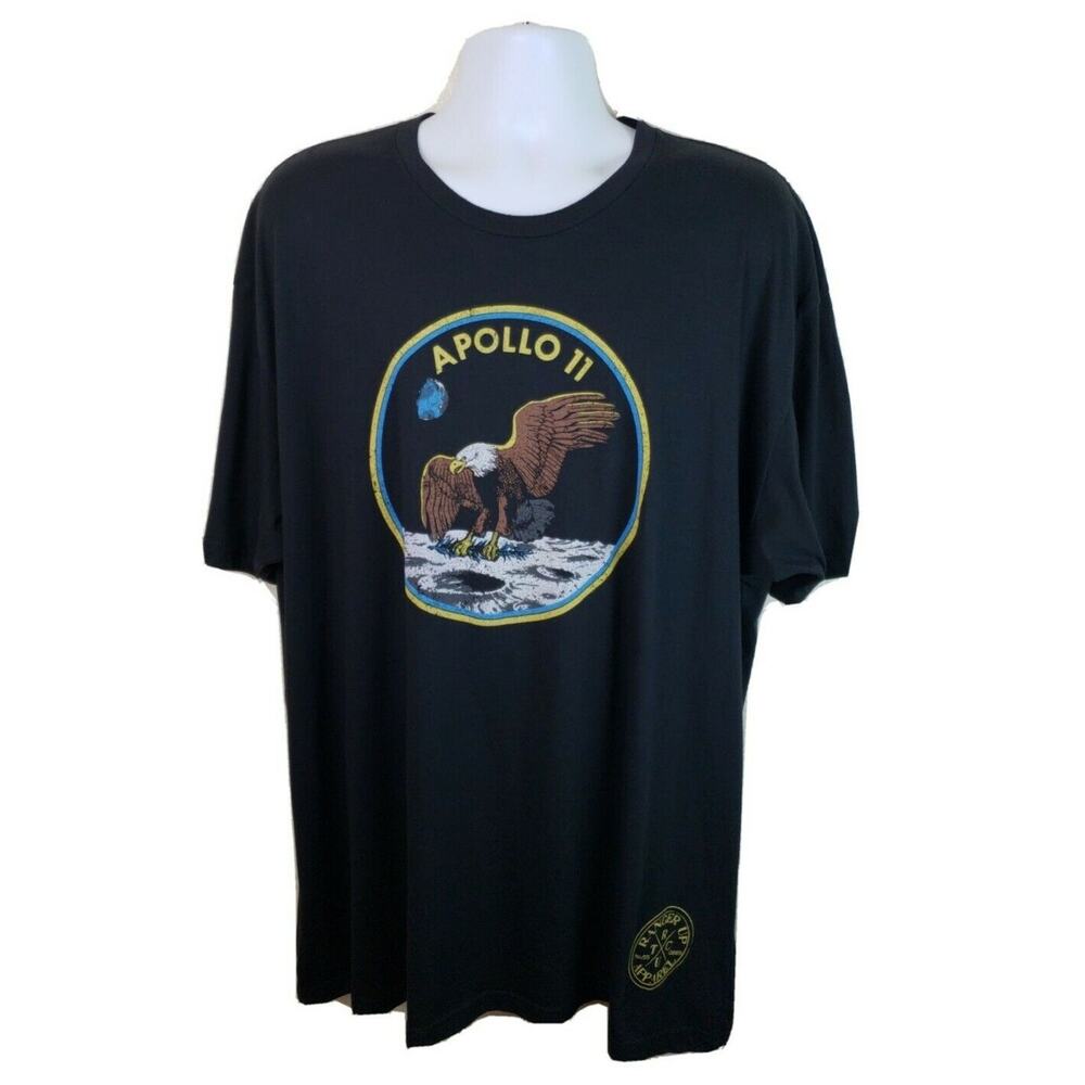 Official Ranger Up Apparel NASA Apollo 11 Moon Eagle Logo Black Tshirt 3XL